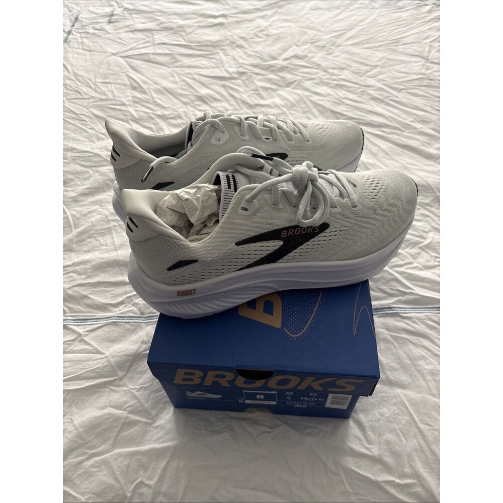 Brooks Ghost 18 Women Gray Size 8 Run Walk Sneaker Tennis Shoes